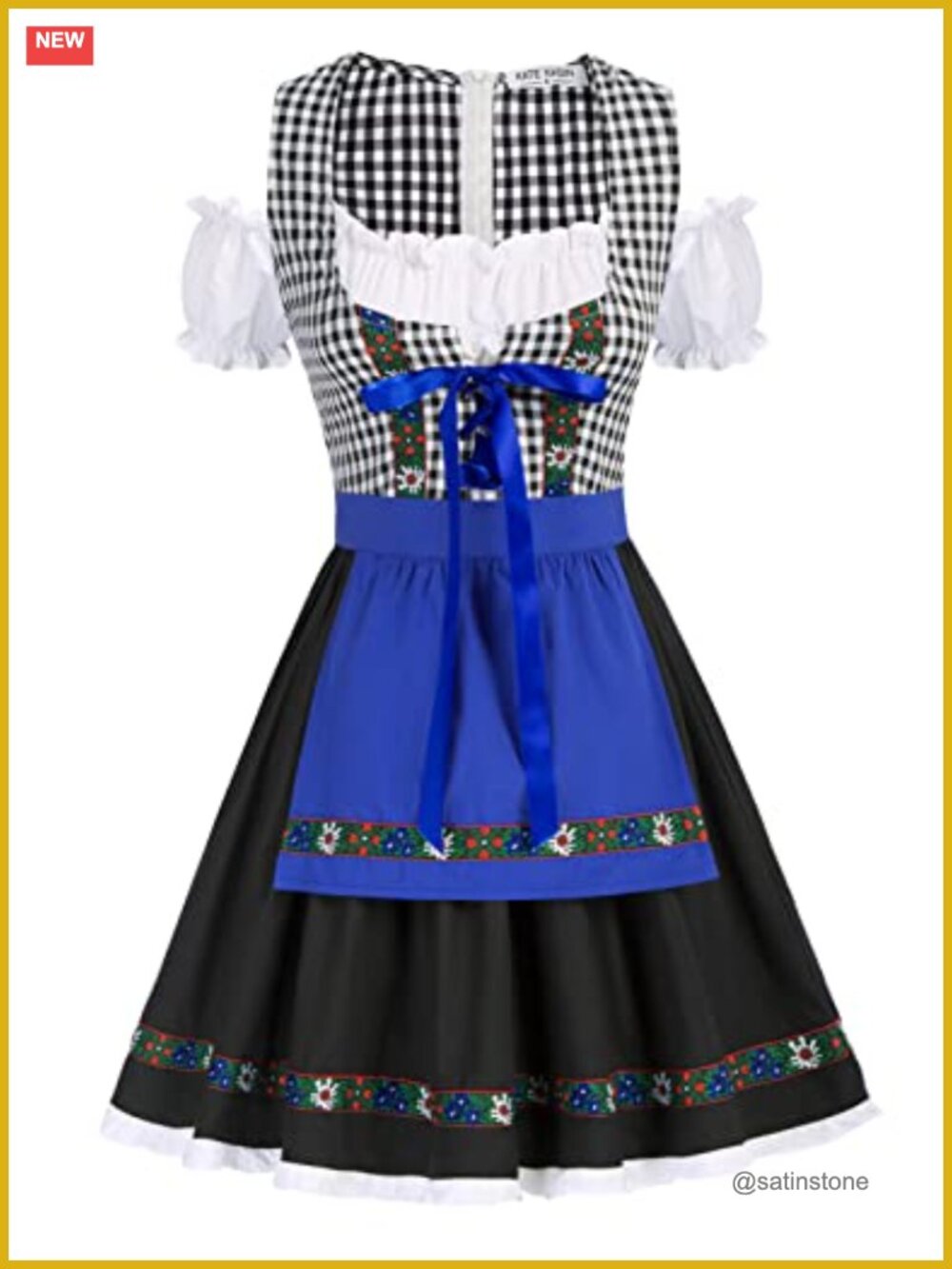Dirndl Dress Women Bavarian Oktoberfest Outfit Barmaid Costume Vintage